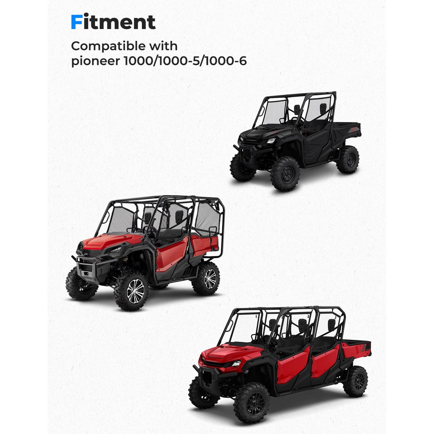 Kemimoto '16-'24 Honda Pioneer 1000 Sport Hood Scoop w/LED Light