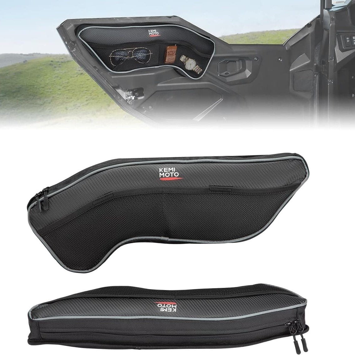 Kemimoto '16-'24 Polaris General 1000/4 1000 Front Upper Door Bags - 2PCS
