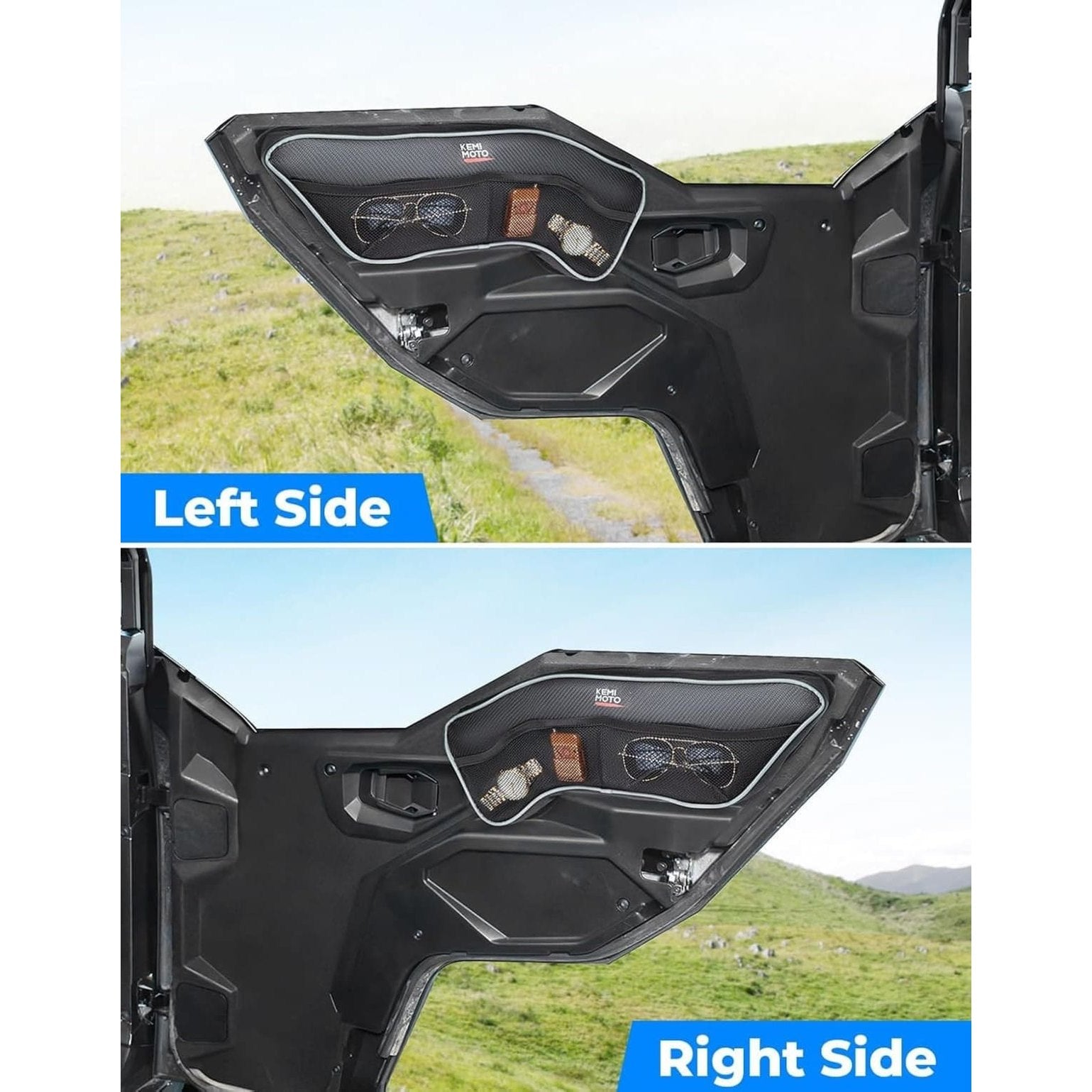 Kemimoto '16-'24 Polaris General 1000/4 1000 Front Upper Door Bags - 2PCS