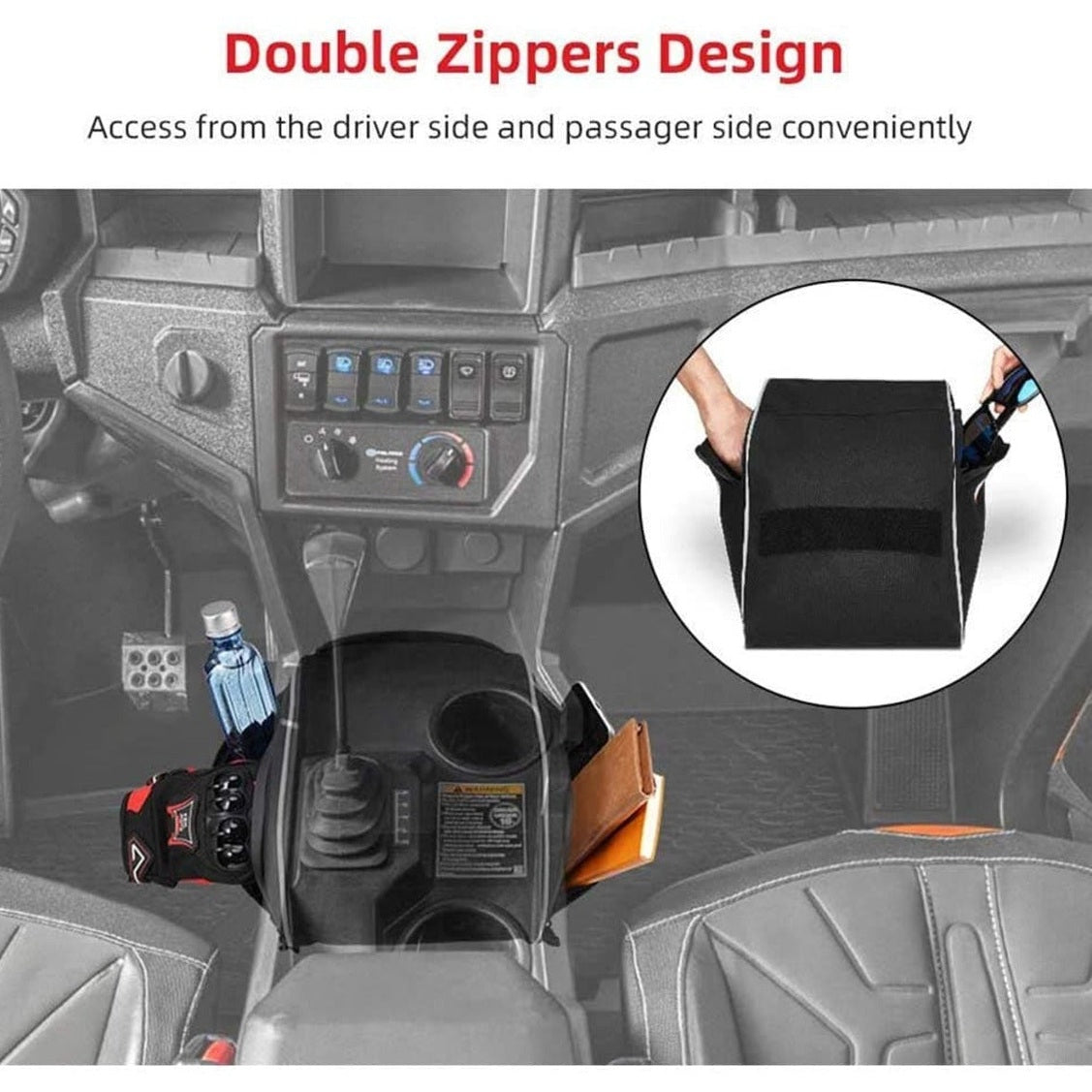 Kemimoto '16-'24 Polaris General 1000 UTV Center Seats Storage Bag