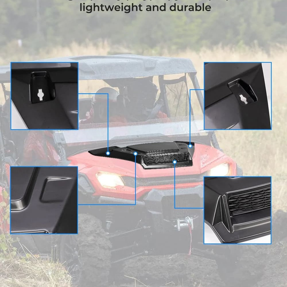 Kemimoto '16-'25 Honda Pioneer 1000 Sport Hood Scoop with Mesh