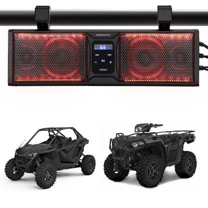 Kemimoto UTV/ATV 16'' RGB Sound Bar BT 5.0 Amplified IP65 Waterproof Dustproof