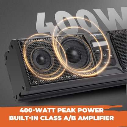 Kemimoto UTV/ATV 16'' RGB Sound Bar BT 5.0 Amplified IP65 Waterproof Dustproof