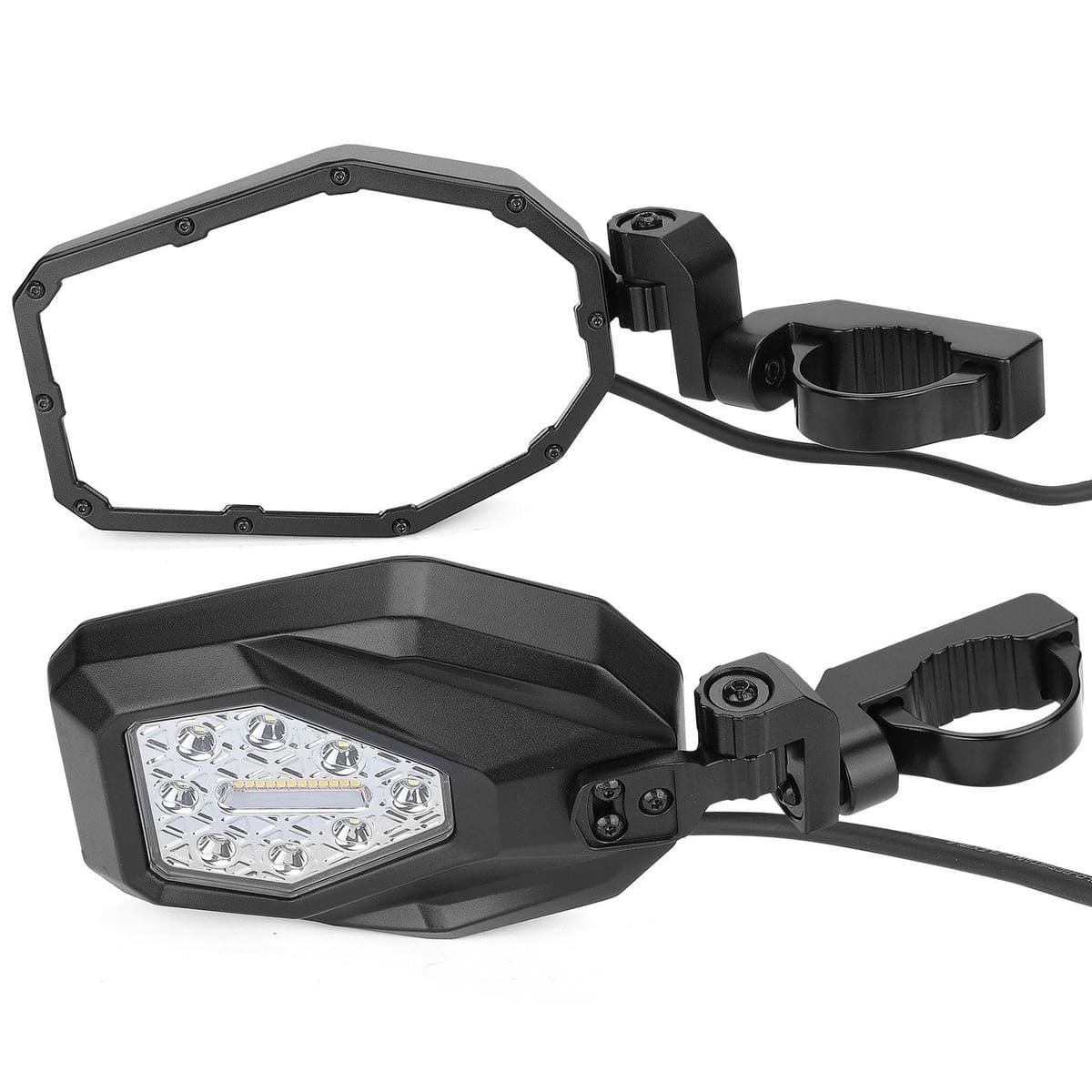 Kemimoto '17-'20 Can-Am Maverick X3 Mirrors w/ LED Turn Signal Lights