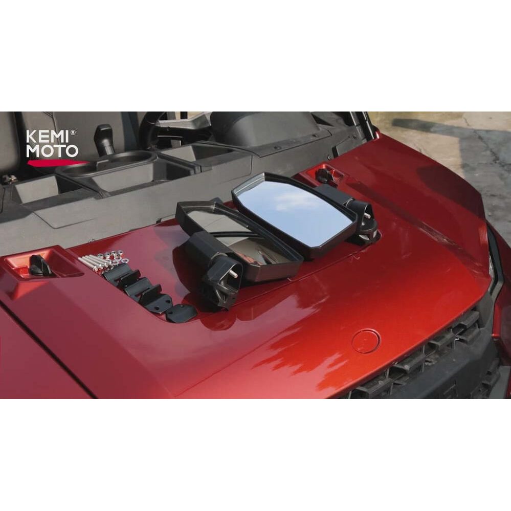 Kemimoto Polaris Ranger XP 1000 Pro Fit Wide UTV Side Mirrors  - 1 Pair