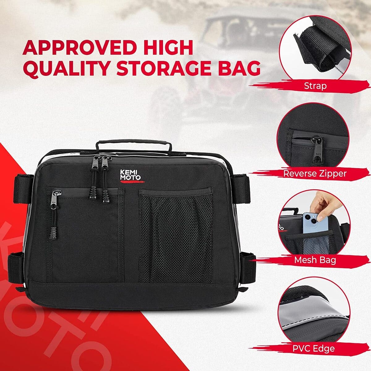 Kemimoto '17-'23 Can-Am Maverick X3 Rear & Roof Storage Bags