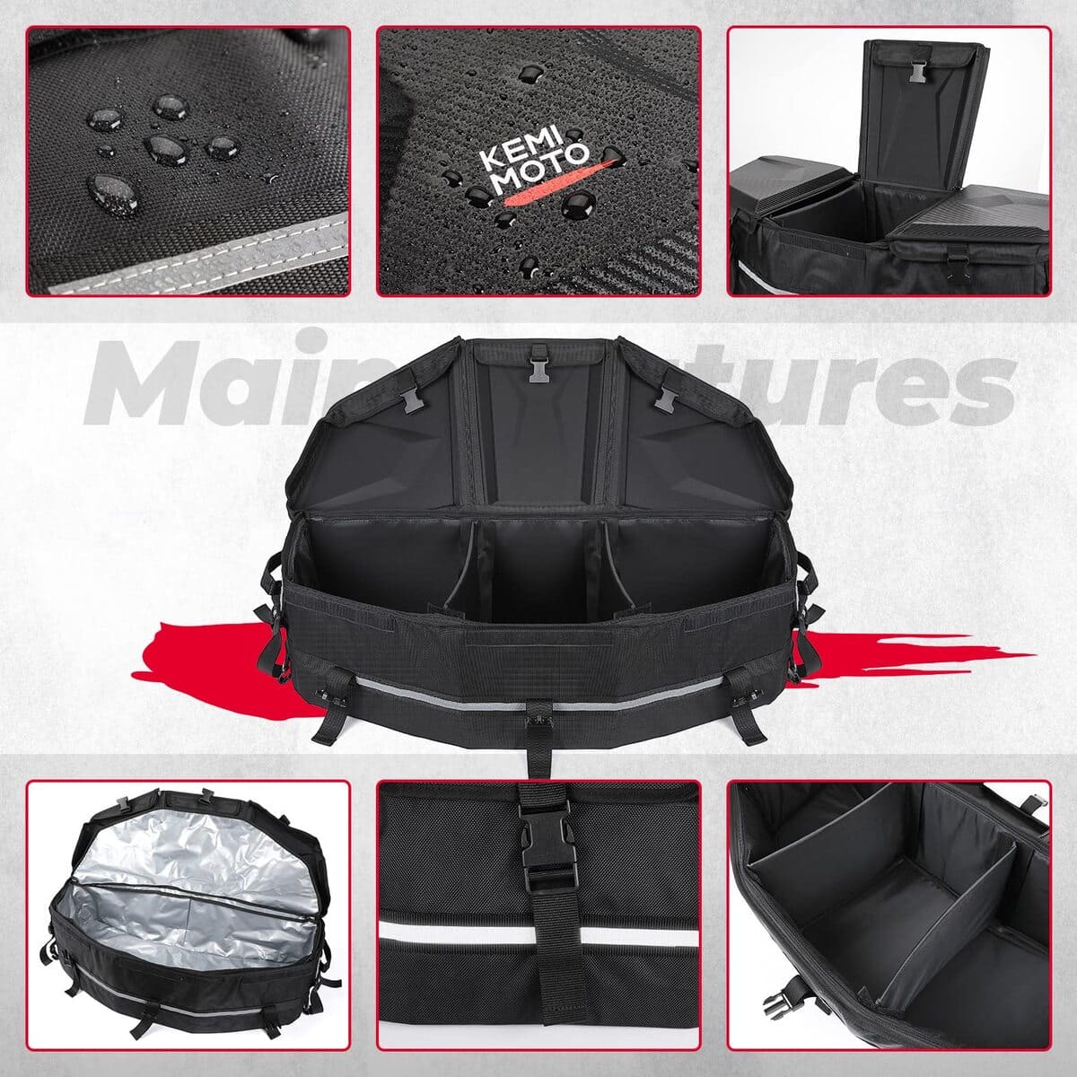 Kemimoto '17-'23 Can-Am Maverick X3 Rear & Roof Storage Bags