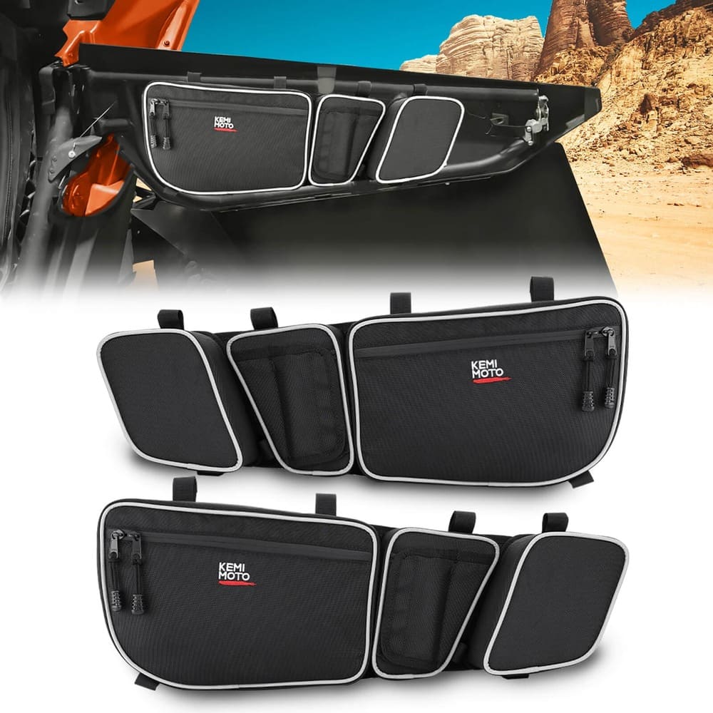 Kemimoto '17-'24 Can-Am Maverick X3 Front Door Bags & Center Storage Bag
