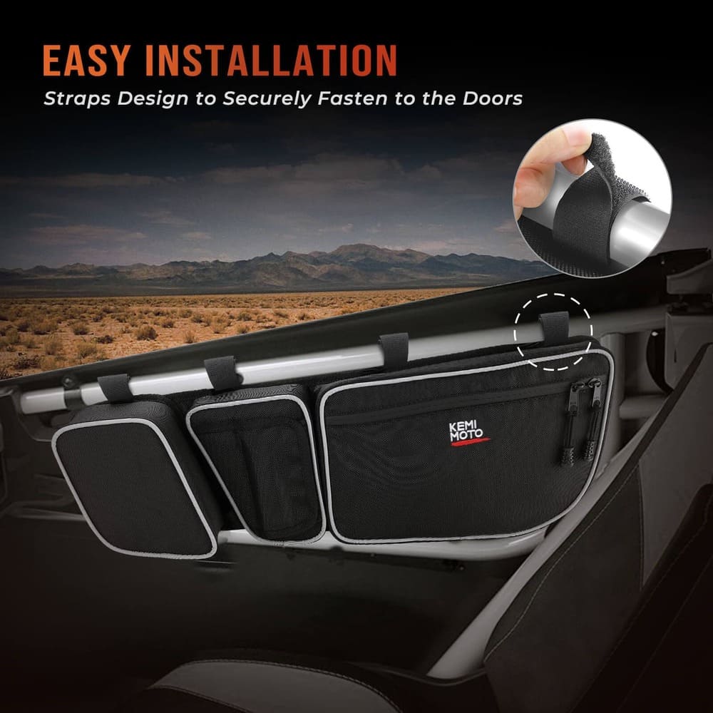 Kemimoto '17-'24 Can-Am Maverick X3 Front Door Bags & Door Handle