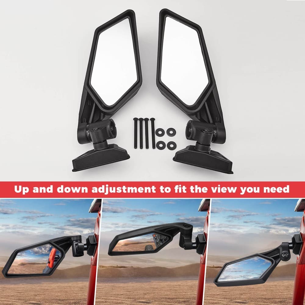 Kemimoto '17-'24 Can-Am Maverick X3 Front Door Storage Bags & Side View Mirror
