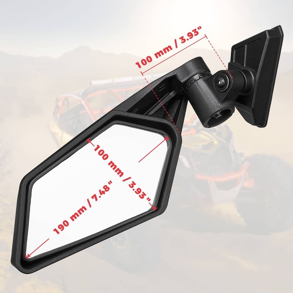 Kemimoto '17-'24 Can-Am Maverick X3 Front Door Storage Bags & Side View Mirror