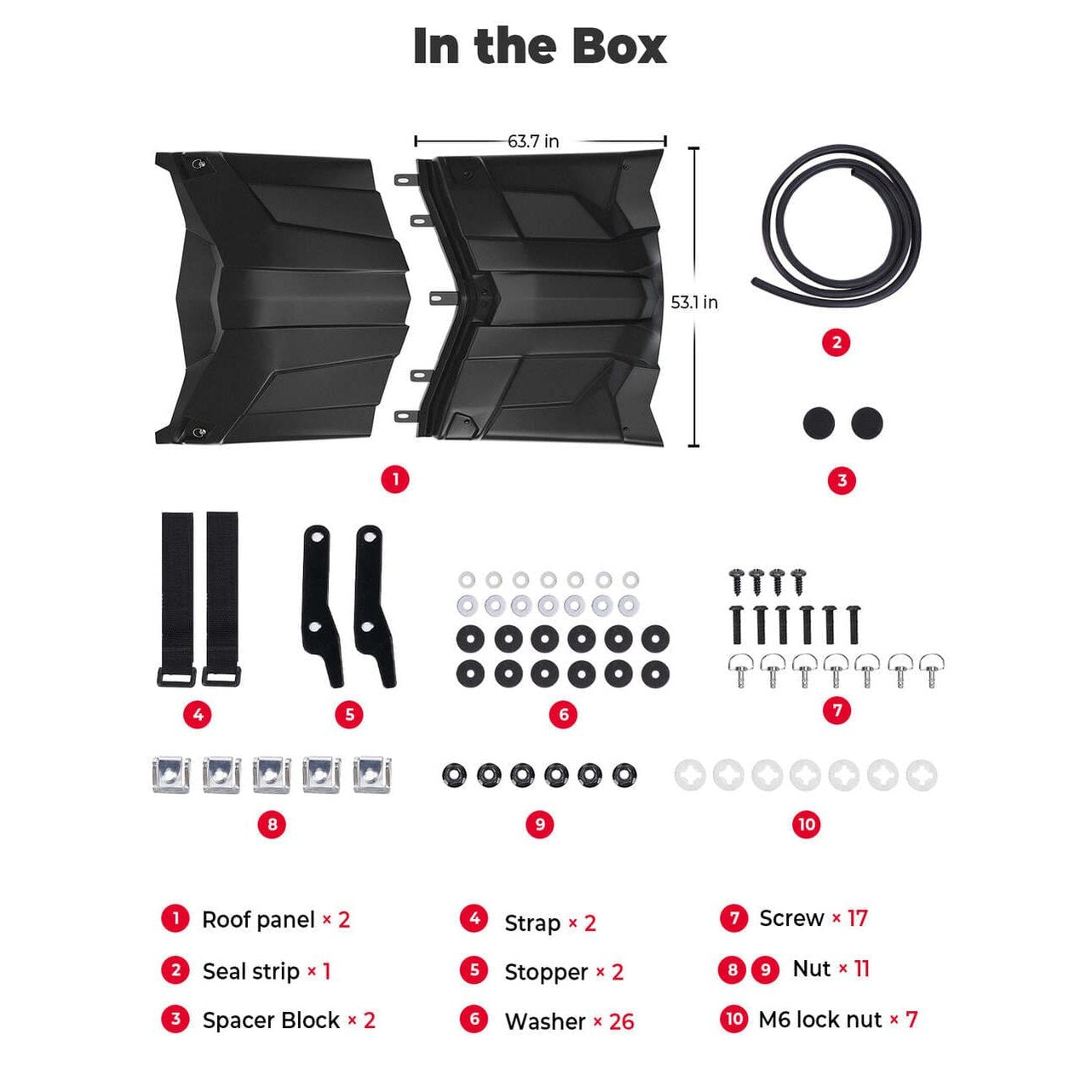 Kemimoto '17-'24 Can-Am Maverick X3 Max 4 Seat Sport Hard Roof