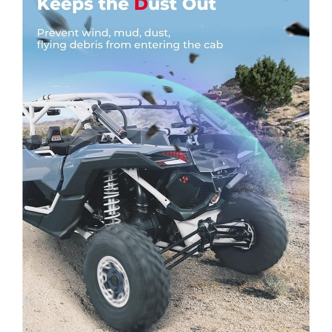 Kemimoto '17-'24 Can-Am Maverick X3 Max Soft Rear Windshield