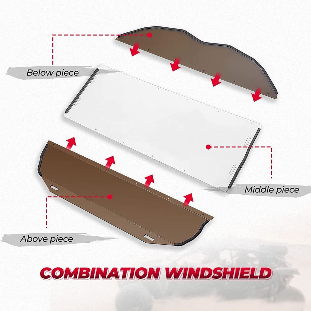Kemimoto '17-'24 Can-Am Maverick X3/Max Tinted Full Windshield