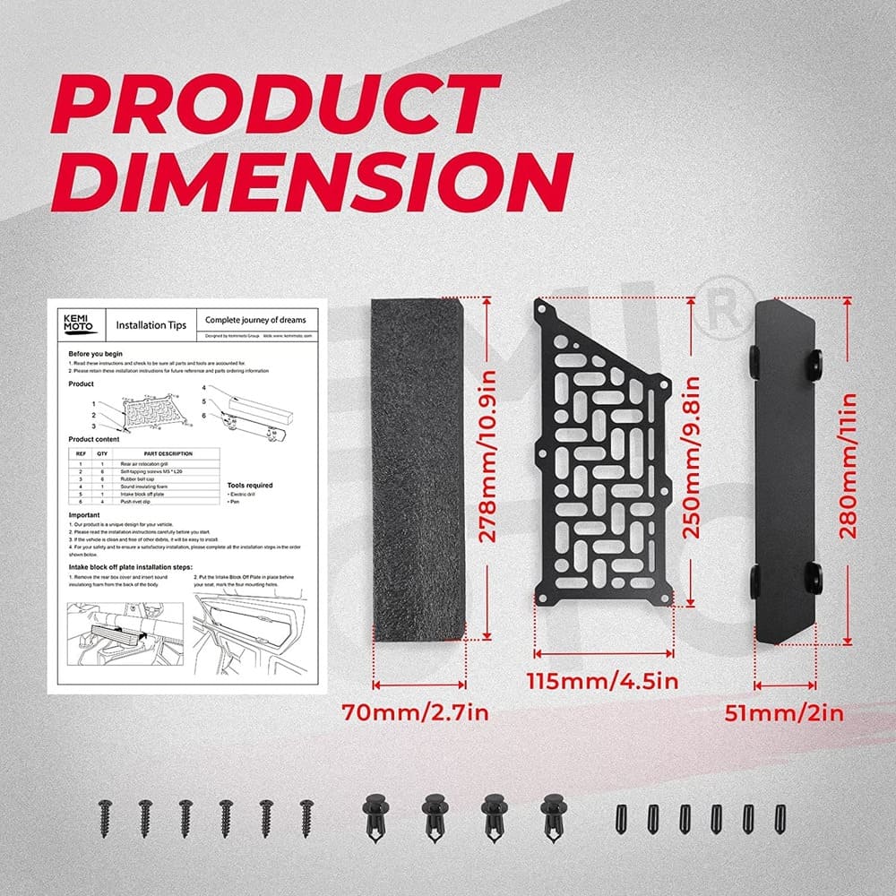 Kemimoto '17-'24 Can-Am Maverick X3 Noise Reduction Kit