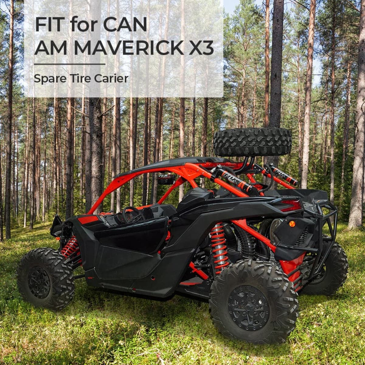 Kemimoto '17-'24 Can-Am Maverick X3 Tablet Holder & Spare Tire Carrier