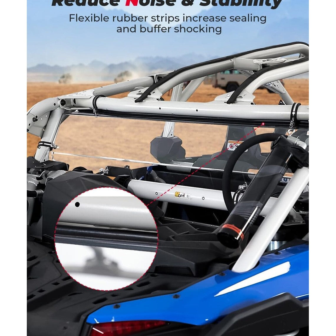Kemimoto '17-'24 Can-Am Maverick X3/ X3 Max Upgraded Sealing Rear Windshield
