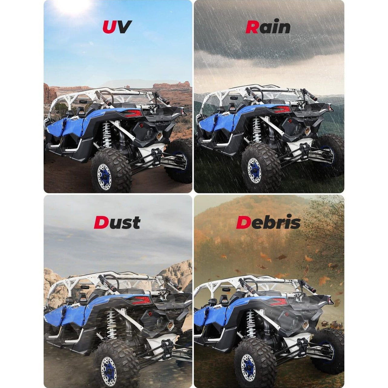 Kemimoto '17-'24 Can-Am Maverick X3/ X3 Max Upgraded Sealing Rear Windshield