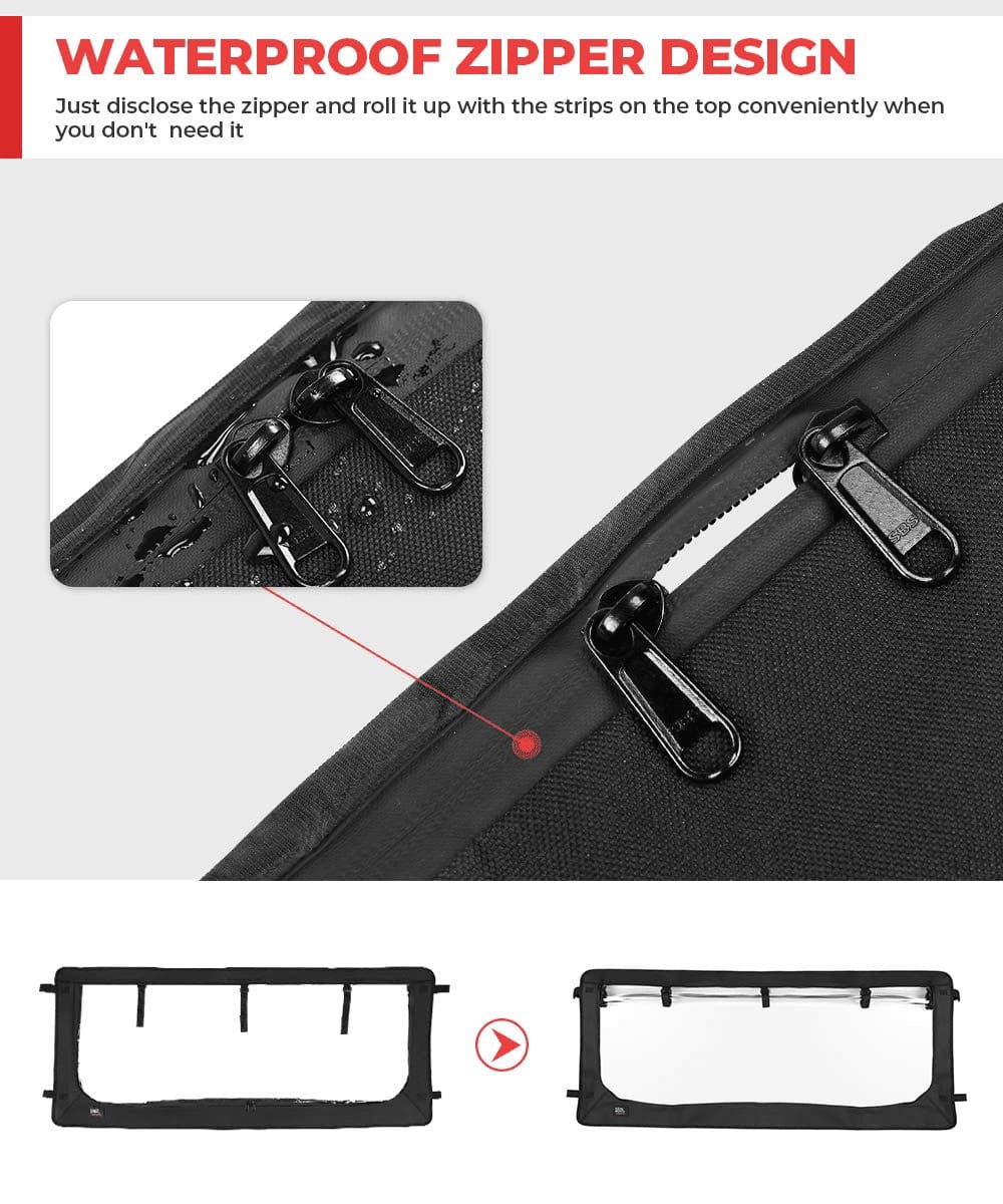 Kemimoto '17-'24 Polaris Ranger XP 1000/Crew Zippered PVC Rear Window