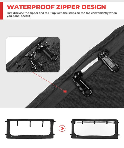 Kemimoto '17-'24 Polaris Ranger XP 1000/Crew Zippered PVC Rear Window