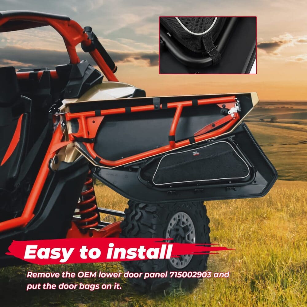 Kemimoto '17-'25 Can-Am Maverick X3 Lower Door Storage Bags - 2 Set
