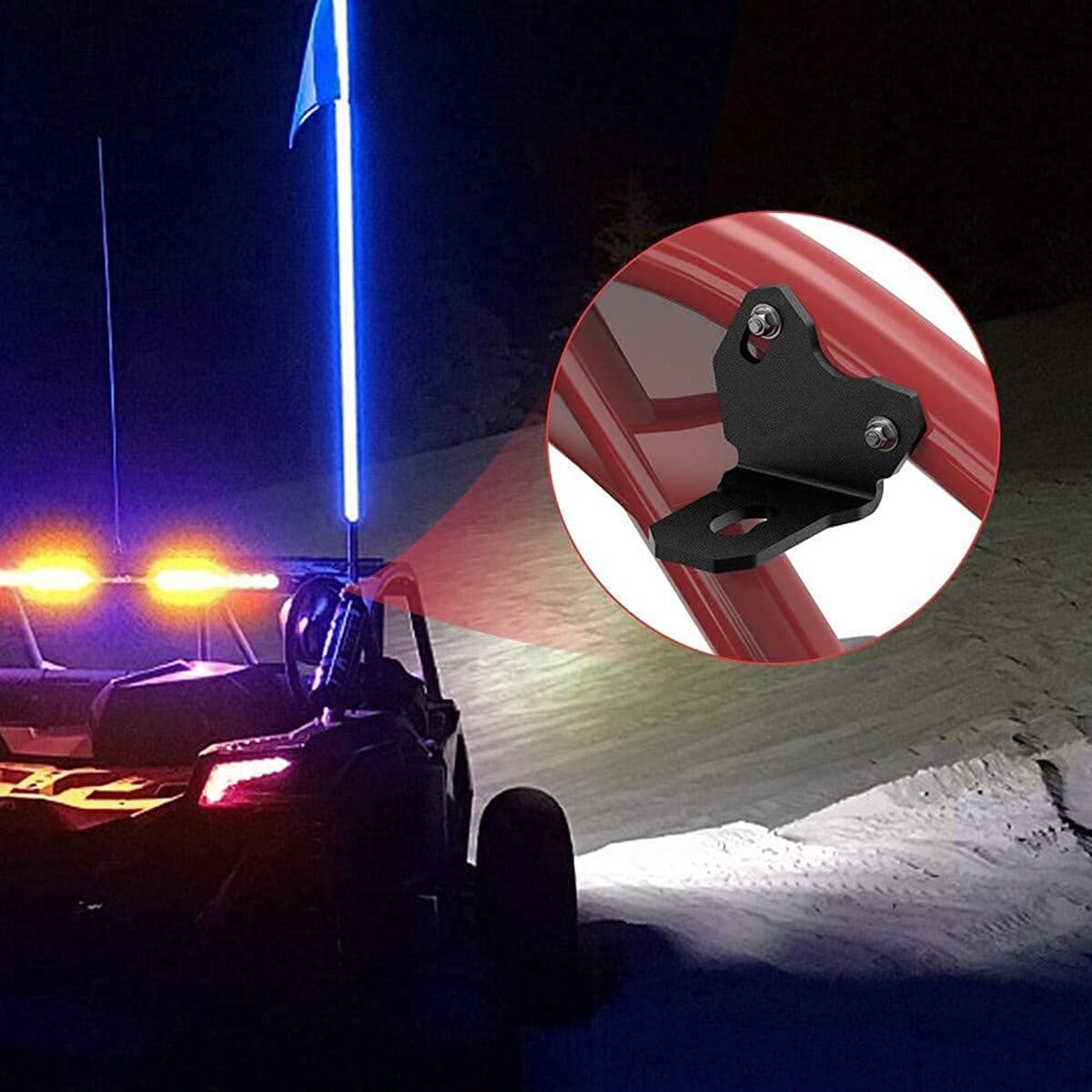 Kemimoto '17-'25 Can-Am Maverick X3 Adjustable Whip Light Flag Mount - 2 Pcs