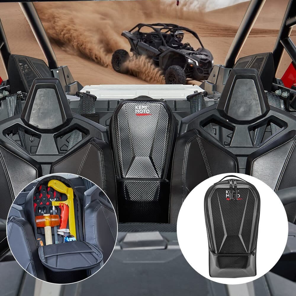 Kemimoto '17-'25 Can-Am Maverick X3 Max Center Storage Bag & Spare Tire Mount