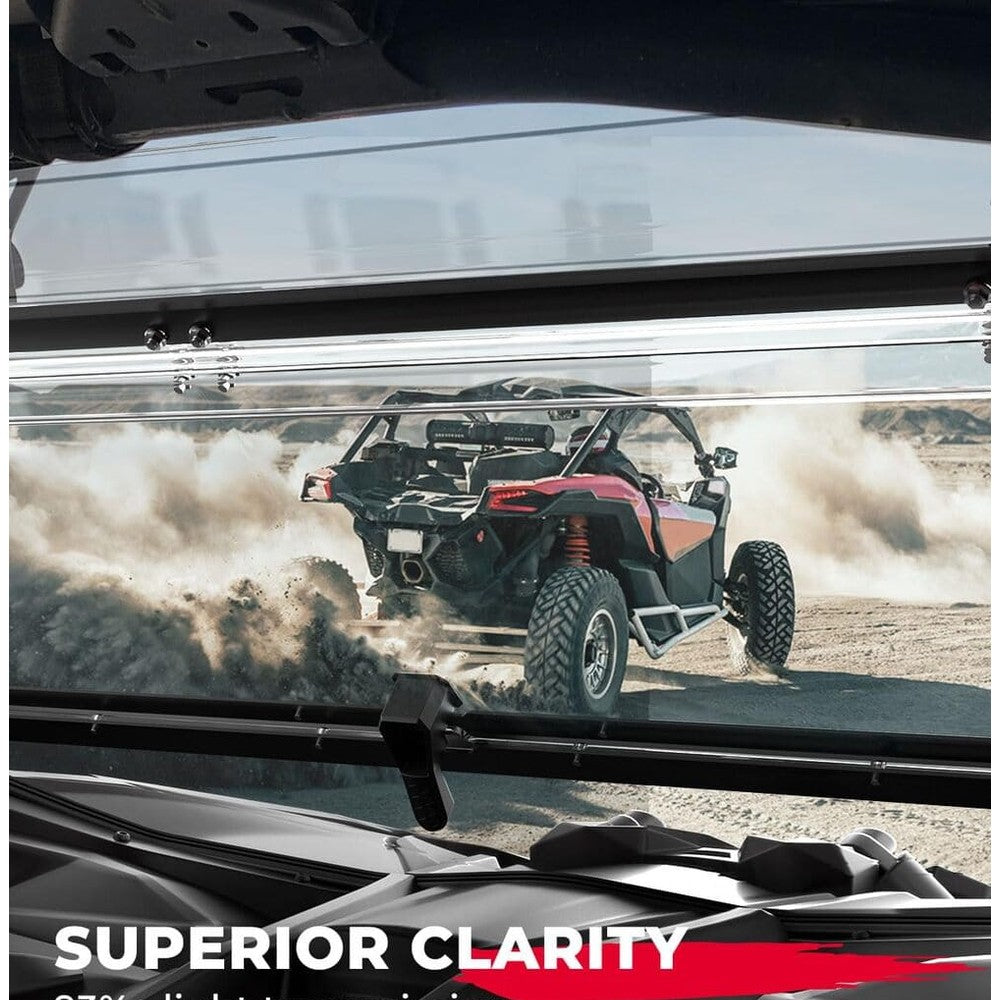 Kemimoto '17-'25 Can-Am Maverick X3 Scratch Resistant PC Flip Windshield