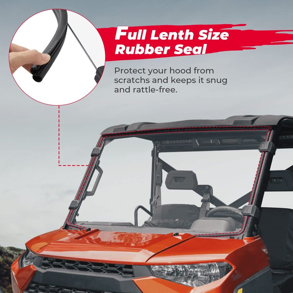 Kemimoto '17-'25 Polaris Ranger 1000 Crew Front Windshield