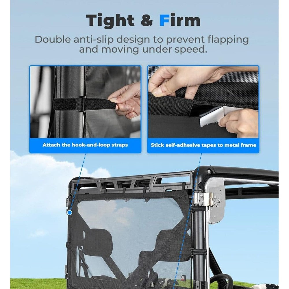 Kemimoto '17-'25 Polaris Ranger XP 1000 UTV Sunshade Soft Rear Window Net