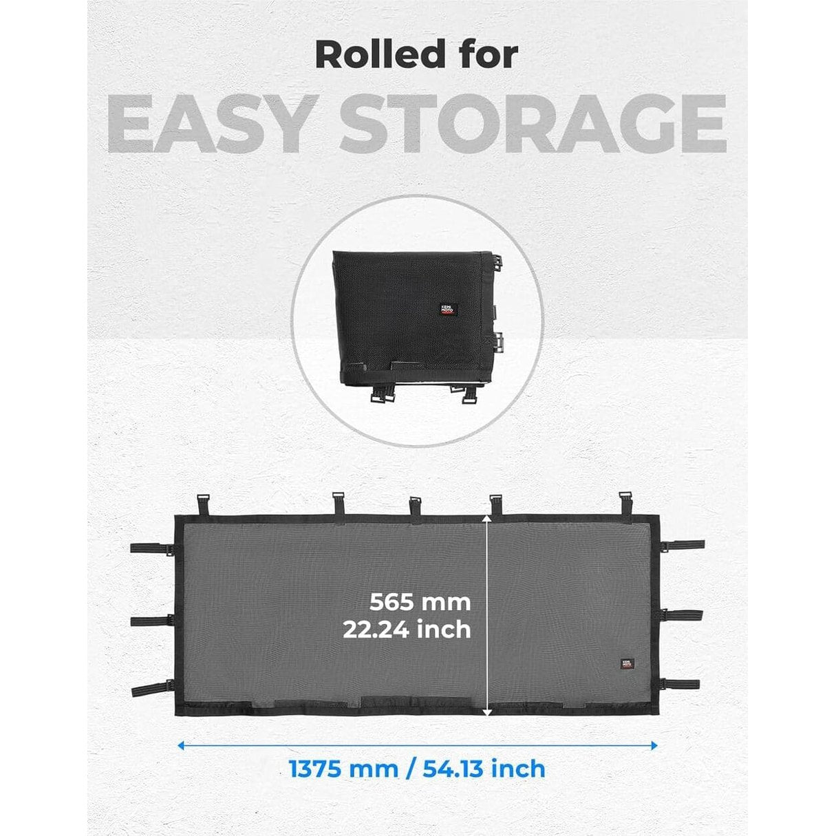 Kemimoto '17-'25 Polaris Ranger XP 1000 UTV Sunshade Soft Rear Window Net