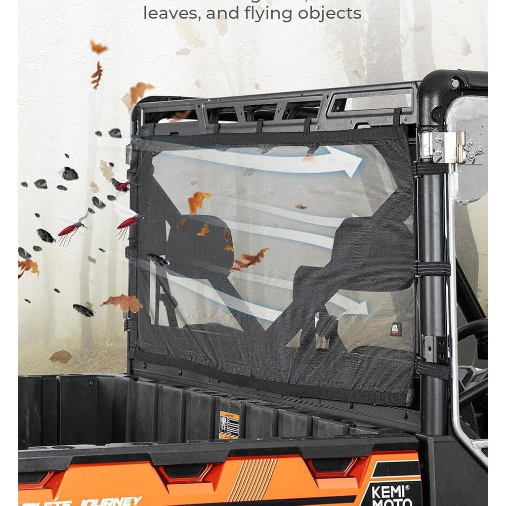 Kemimoto '17-'25 Polaris Ranger XP 1000 UTV Sunshade Soft Rear Window Net