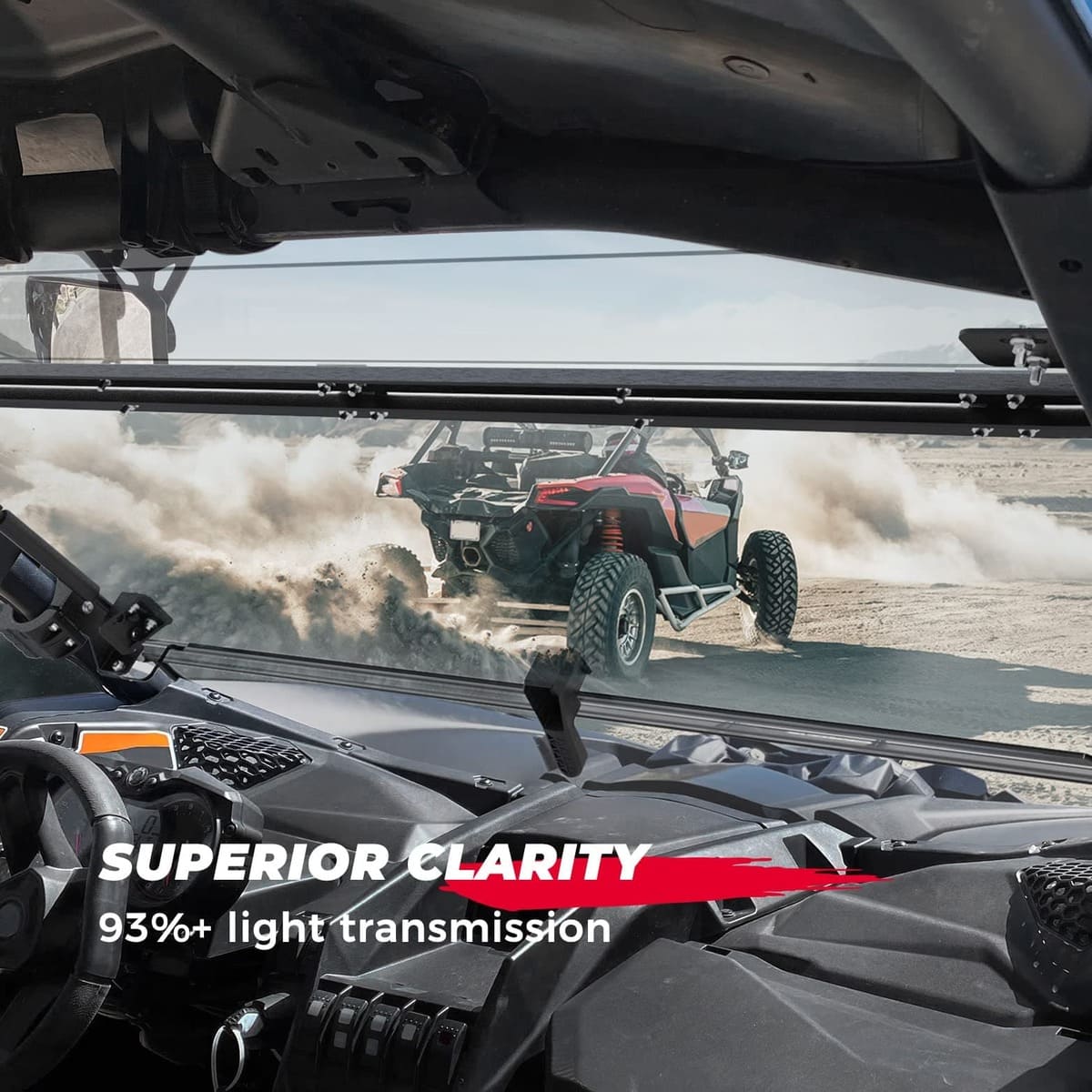 Kemimoto '17+ Can Am-Maverick X3 Flip Windshield & Door Bags