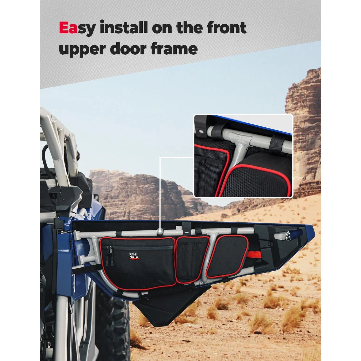 Kemimoto '17+ Can-Am Maverick X3 Flip Windshield & Door Bags