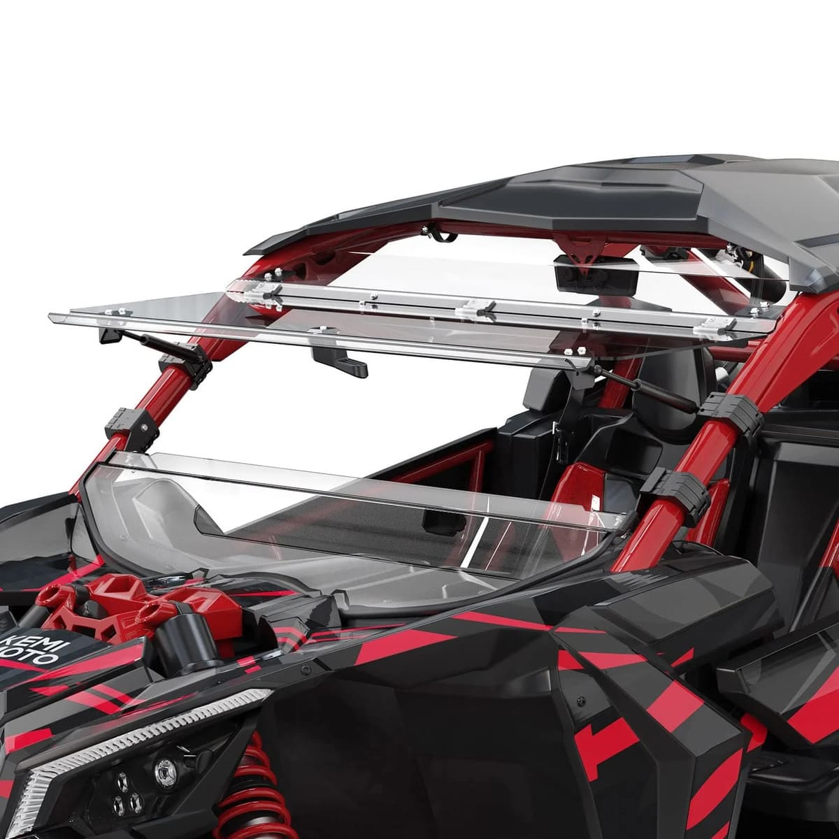 Kemimoto '17+ Can-Am Maverick X3 Flip Windshield & Door Bags