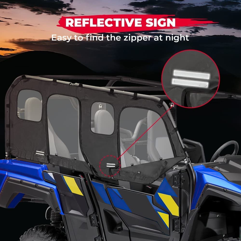 Kemimoto '18-'20 Yamaha Wolverine X4/SE Upper Doors Soft Cab Enclosure