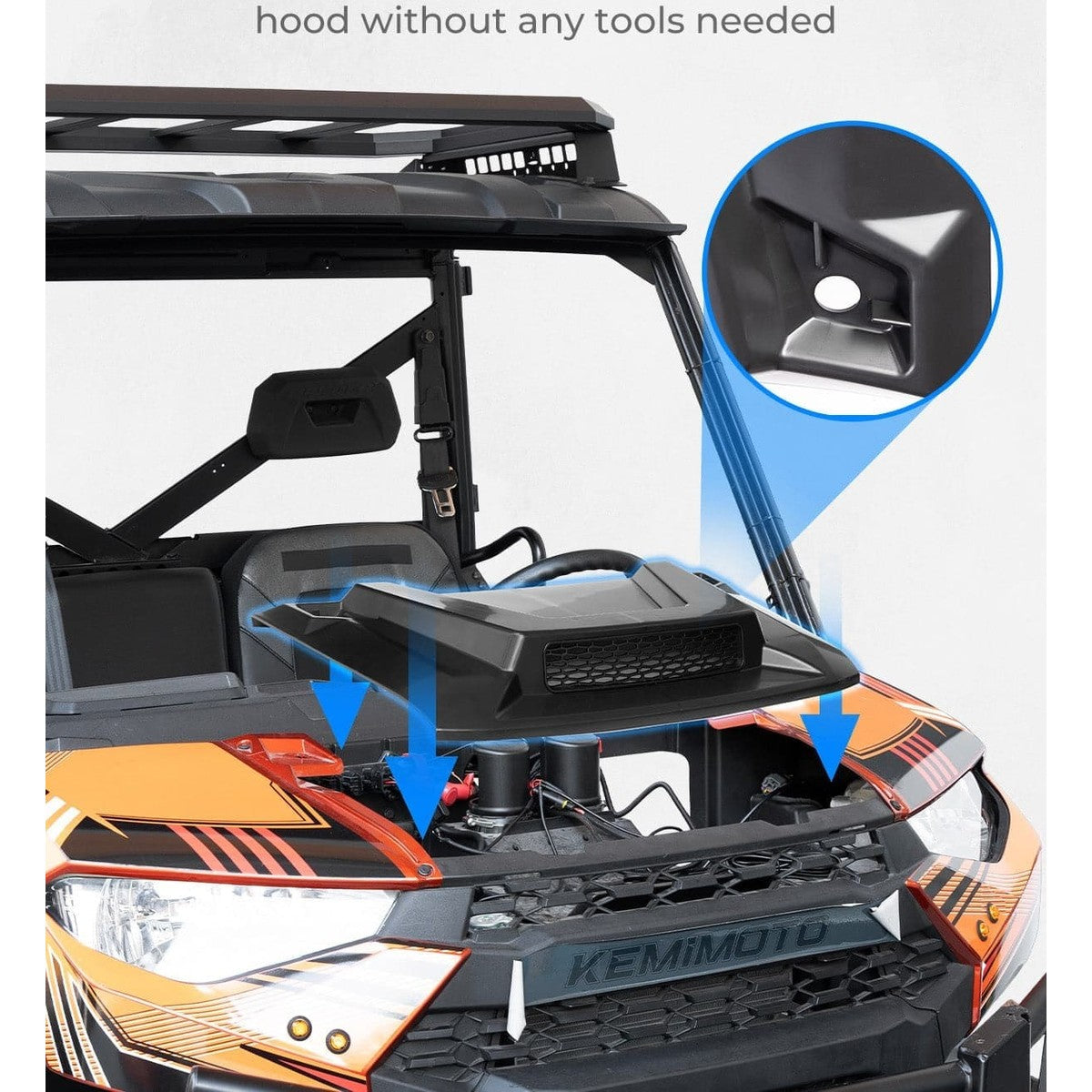 Kemimoto '18-'24 Polaris Ranger XP 1000/Crew Hood Scoop