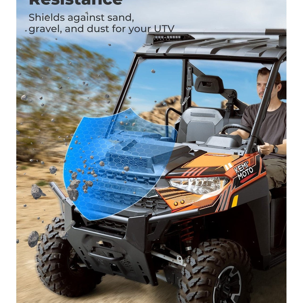 Kemimoto '18-'24 Polaris Ranger XP 1000/Crew Hood Scoop