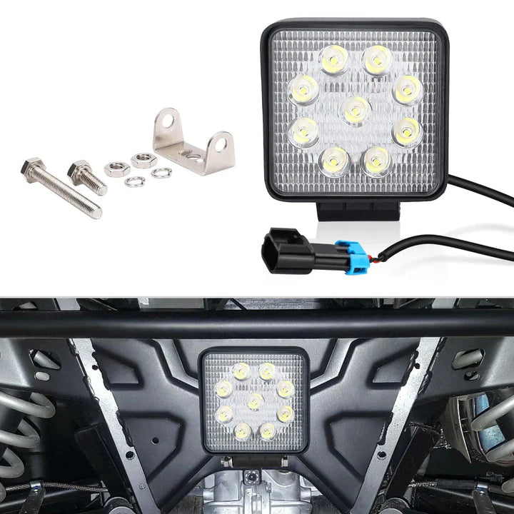 Kemimoto '18-'24 Polaris Ranger XP 1000 Rear View Mirror & 40mm Wafer Light