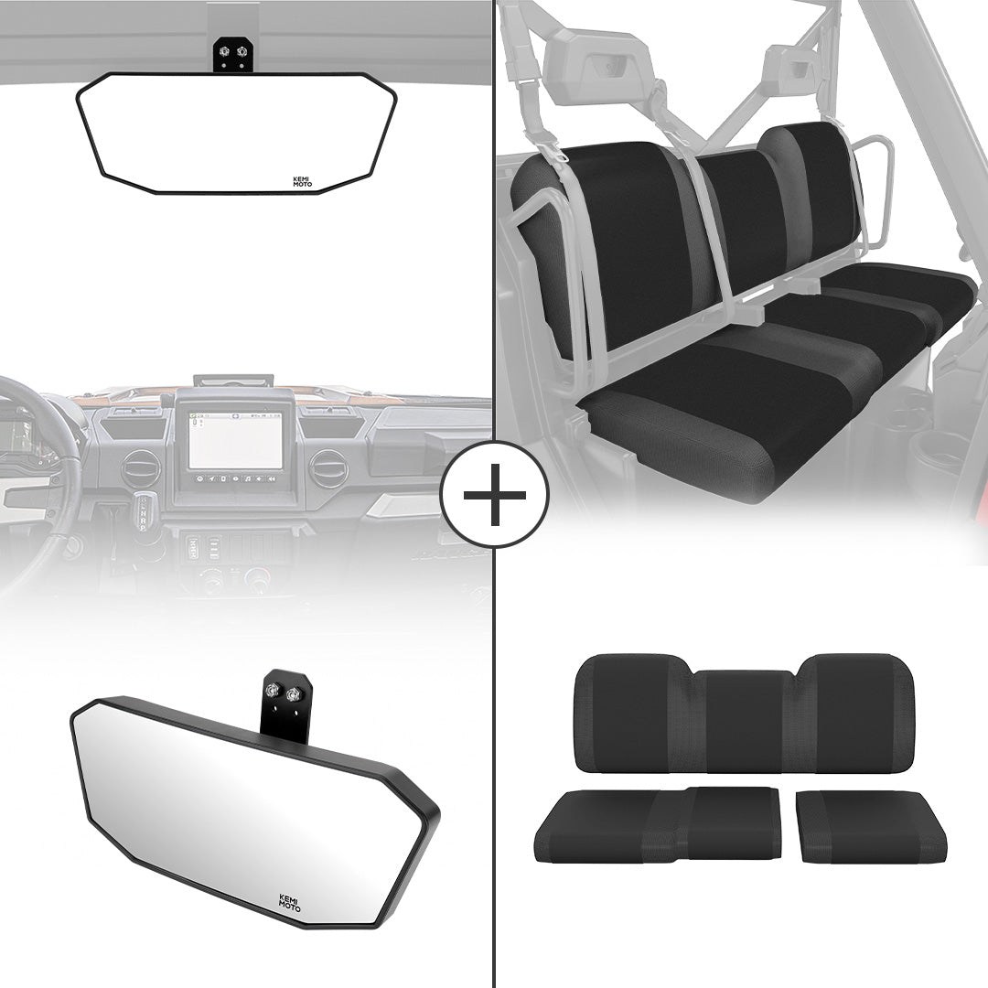 Kemimoto '18-'24 Polaris Ranger XP 1000 Rear View Mirror & Seat Cover