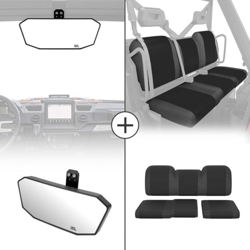 Kemimoto '18-'24 Polaris Ranger XP 1000 Rear View Mirror & Seat Cover