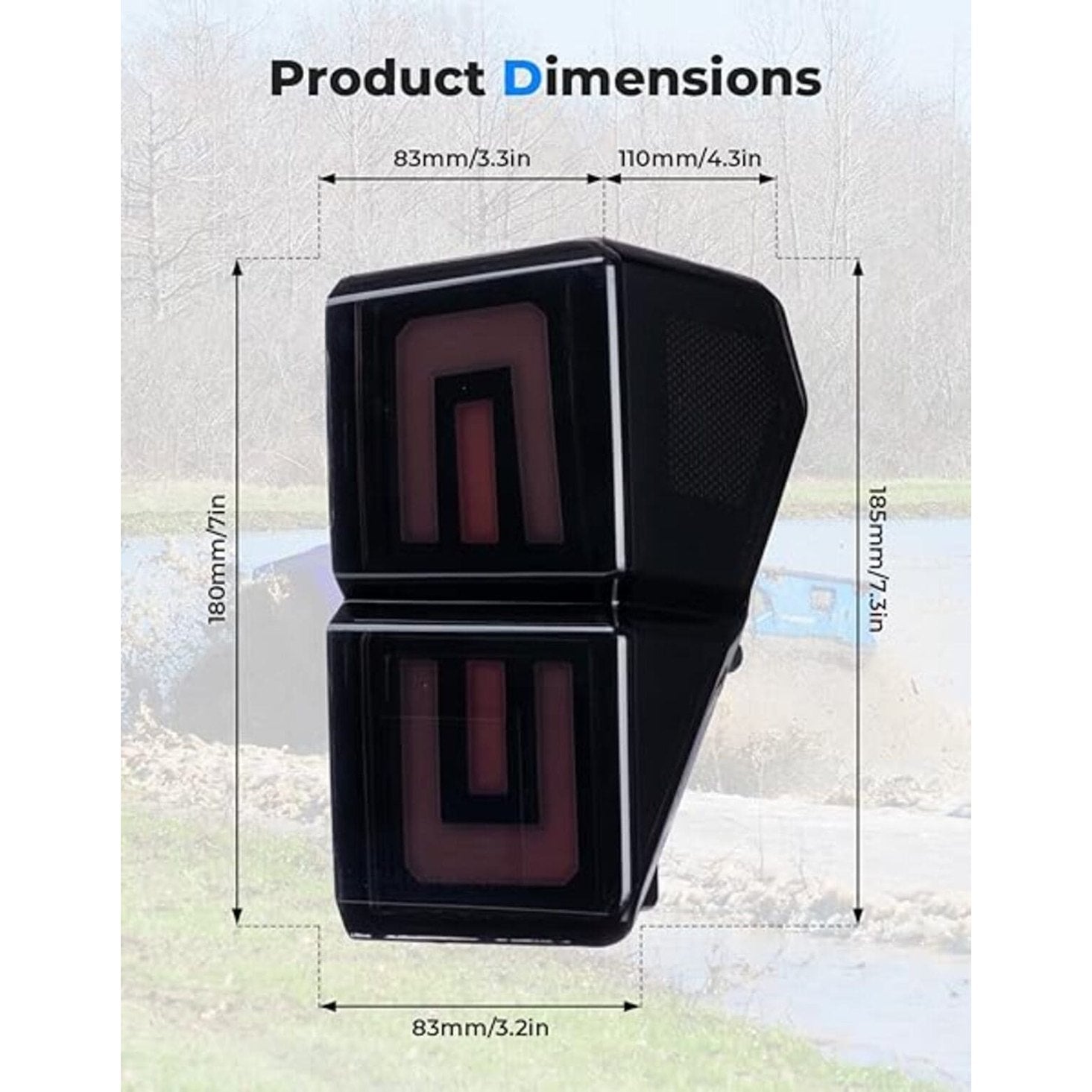 Kemimoto '18-'24 Polaris Ranger XP 1000 Upgraded Tail Lights