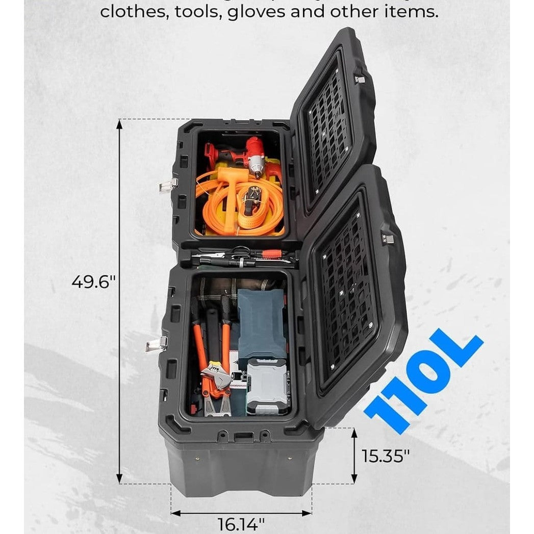 Kemimoto '18-'24 Polaris Ranger XP 1000 UTV Bed Box -29 Gallon