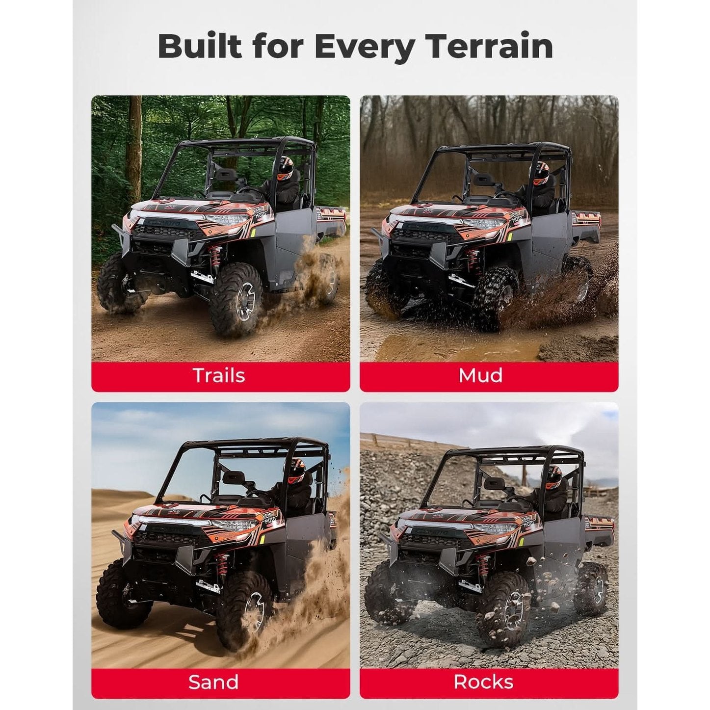 Kemimoto '18-'25 Polaris Ranger XP 1000 UTV Aluminum Half Door
