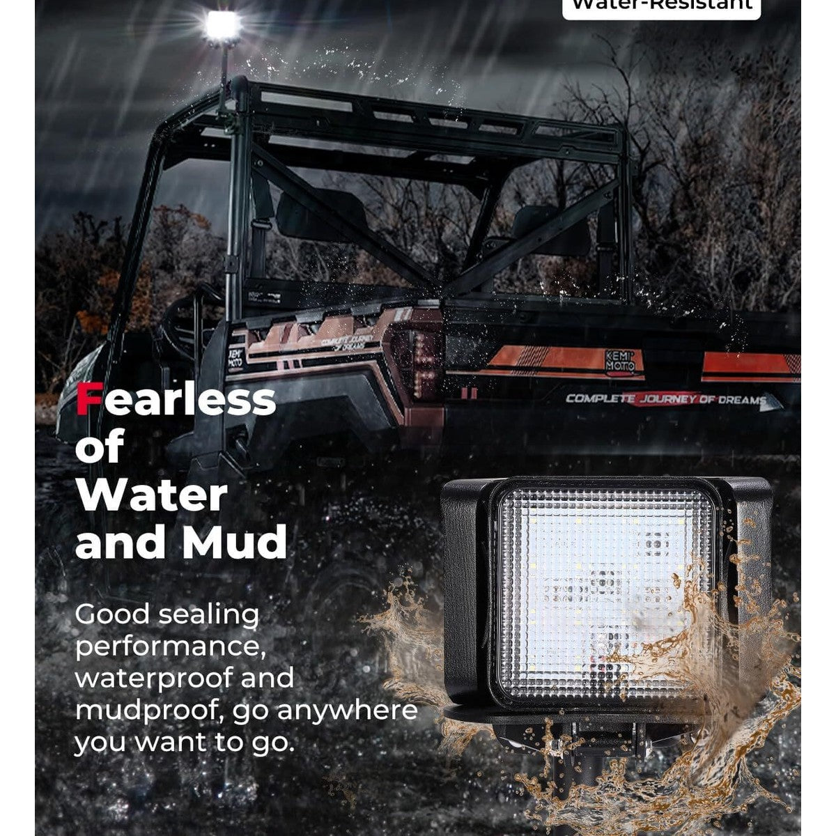 Kemimoto '18-'25 Polaris Ranger XP 1000 & XD Pro Work Light LED Spotlight
