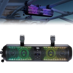 Kemimoto 18" UTV Sound Bar RGB Bluetooth w/ 1.56"-2.25" Roll Bar