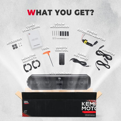 Kemimoto 18" UTV Sound Bar with RGB & Bluetooth for 1.56"-2.25" Cages