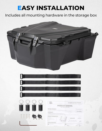 Kemimoto '19-'23 Polaris RZR XP 1000 /4 100L Rear Box Section Storage Container