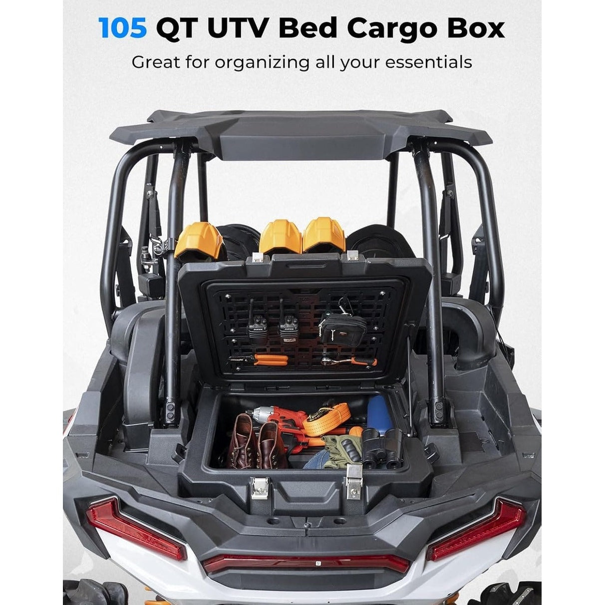 Kemimoto '19-'23 Polaris RZR XP 1000 100L UTV Rear Cargo Box