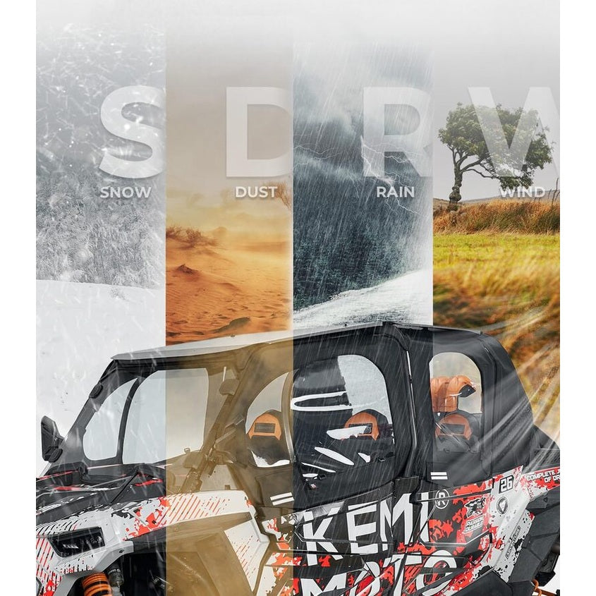 Kemimoto '19-'23 Polaris RZR XP 4 1000 Soft Upper Doors With Metal Door Frame